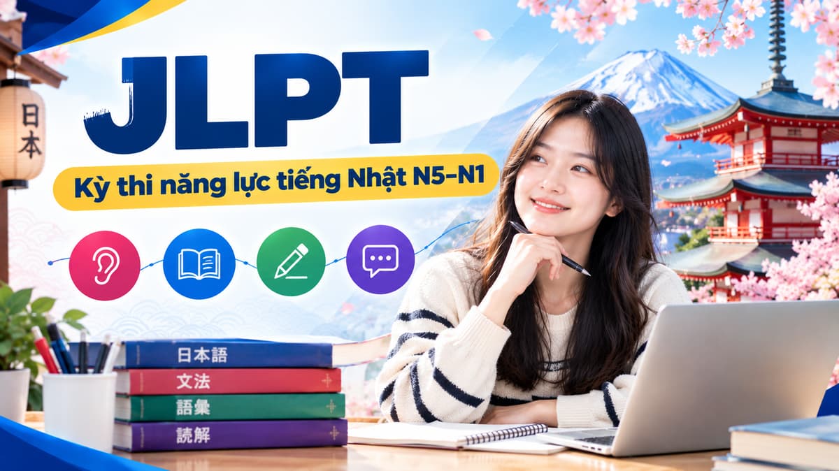 Kỳ thi năng lực tiếng Nhật JLPT (Japanese-Language Proficiency Test) N5–N1 – Năng lực Nhật ngữ N5 đến N1